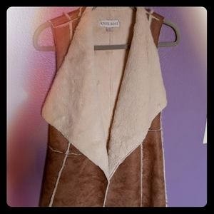 Faux fur leather vest